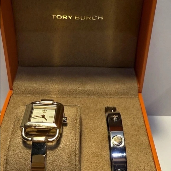 Tory Burch Womens Gold and Silver Watch Set